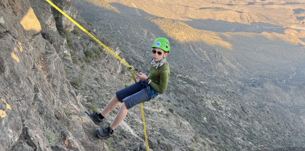 Sunset abseiling in Jabal Samhan, Salalah Oman – mountain rappelling adventure in Dhofar