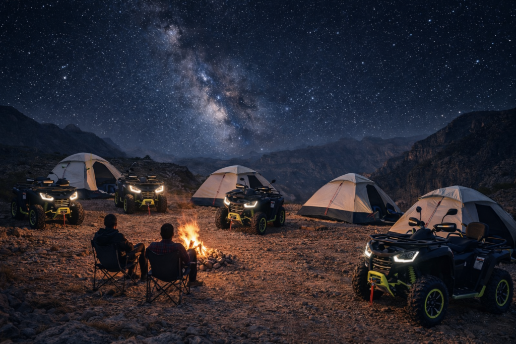 Night ATV camping adventure in Jabal Samhan, Salalah Oman – stargazing mountain experience in Dhofar