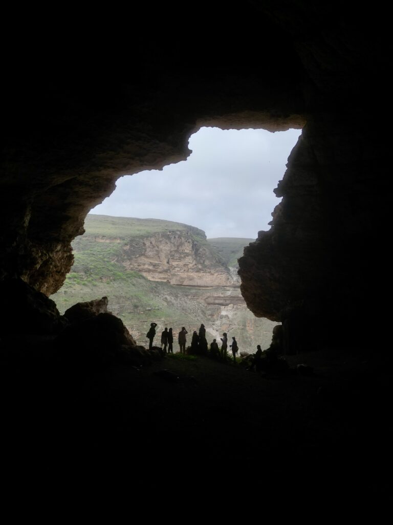 cave in Salalah Oman with mountain view and natural rock formations