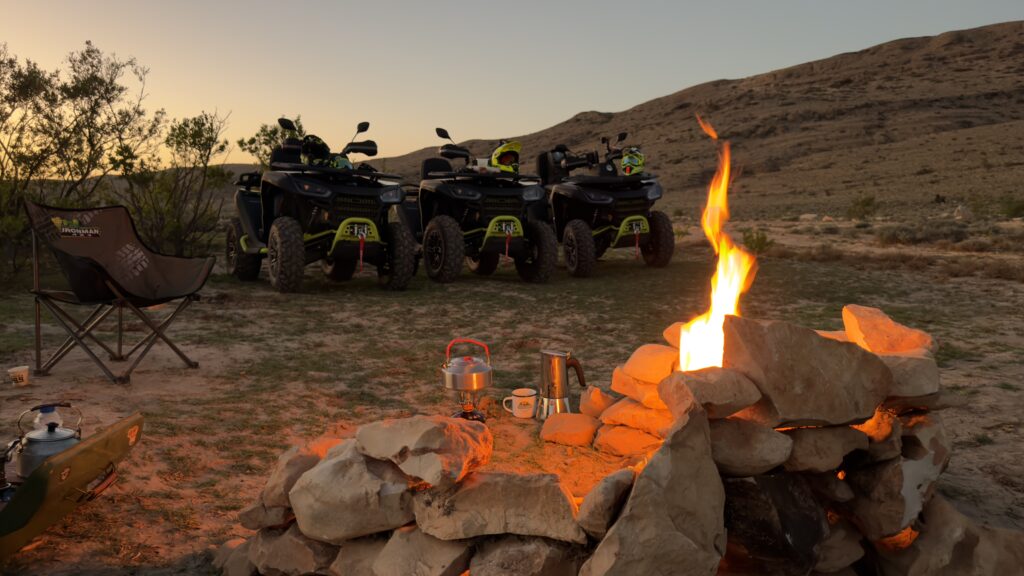 ATV sunset experience in Salalah, Oman with quad bikes and mountain views in Dhofar